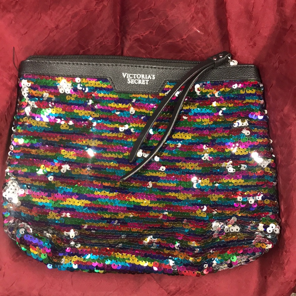 NWOT Victoria’s Secret Sequin Wristlet/Makeup Bag
